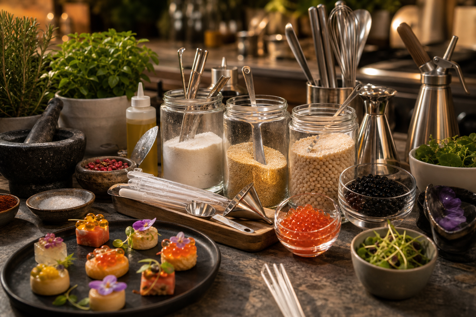 Miniature de boutique du chef avec kits de sphérification et ustensiles